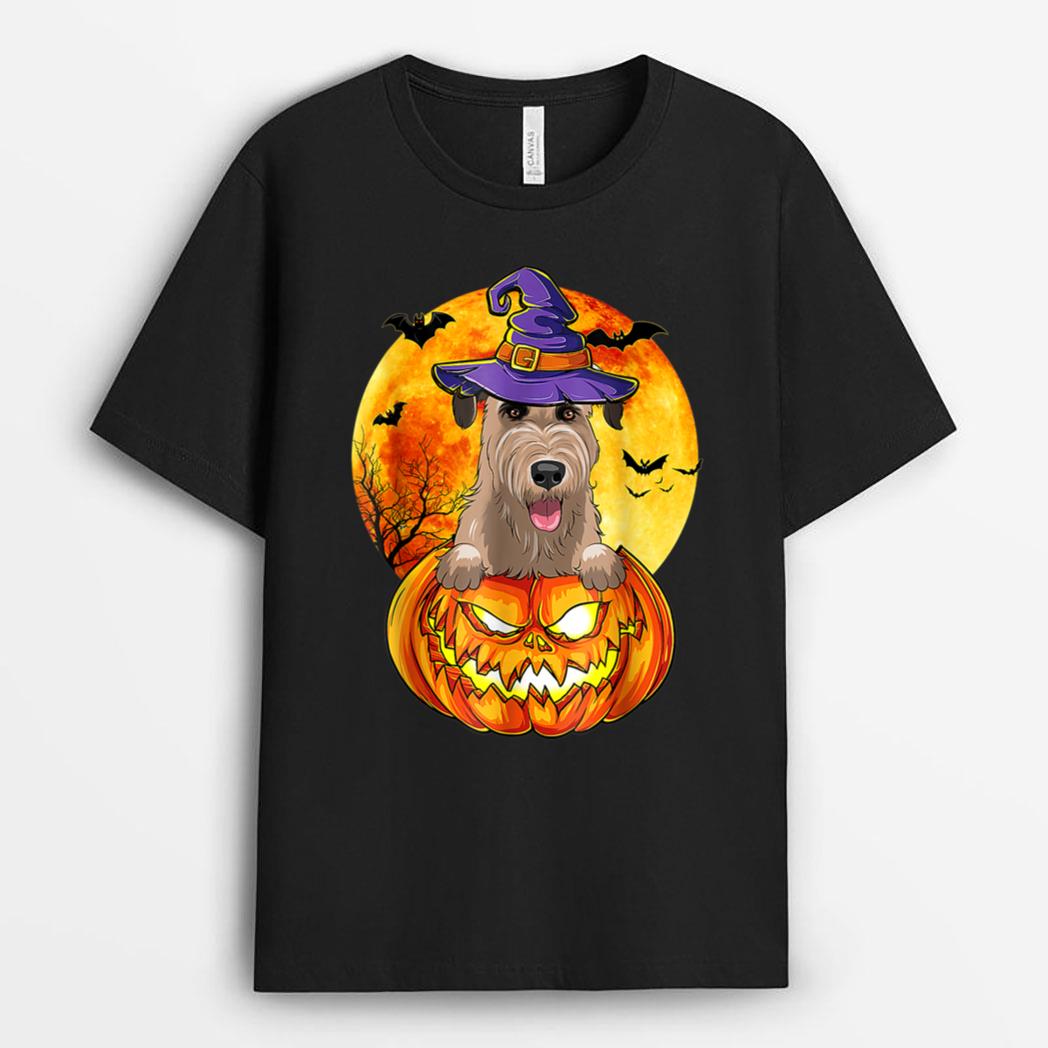 Irish Wolfhound Witch Pumpkin Halloween Dog Lover Funny T-Shirt
