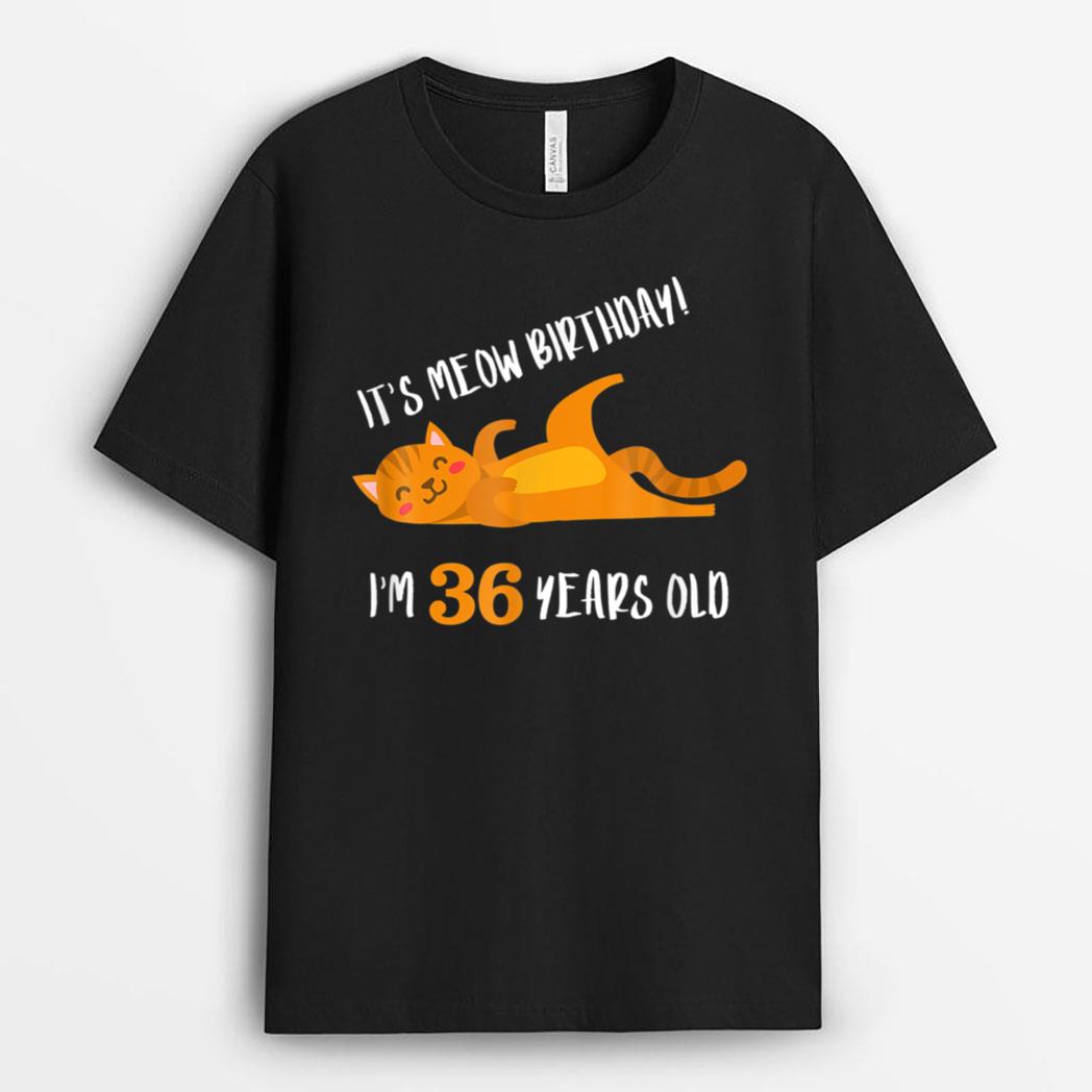 It S Meow Birthday 36H Birthday Cat Lover Funny 36 Year Old T-Shirt