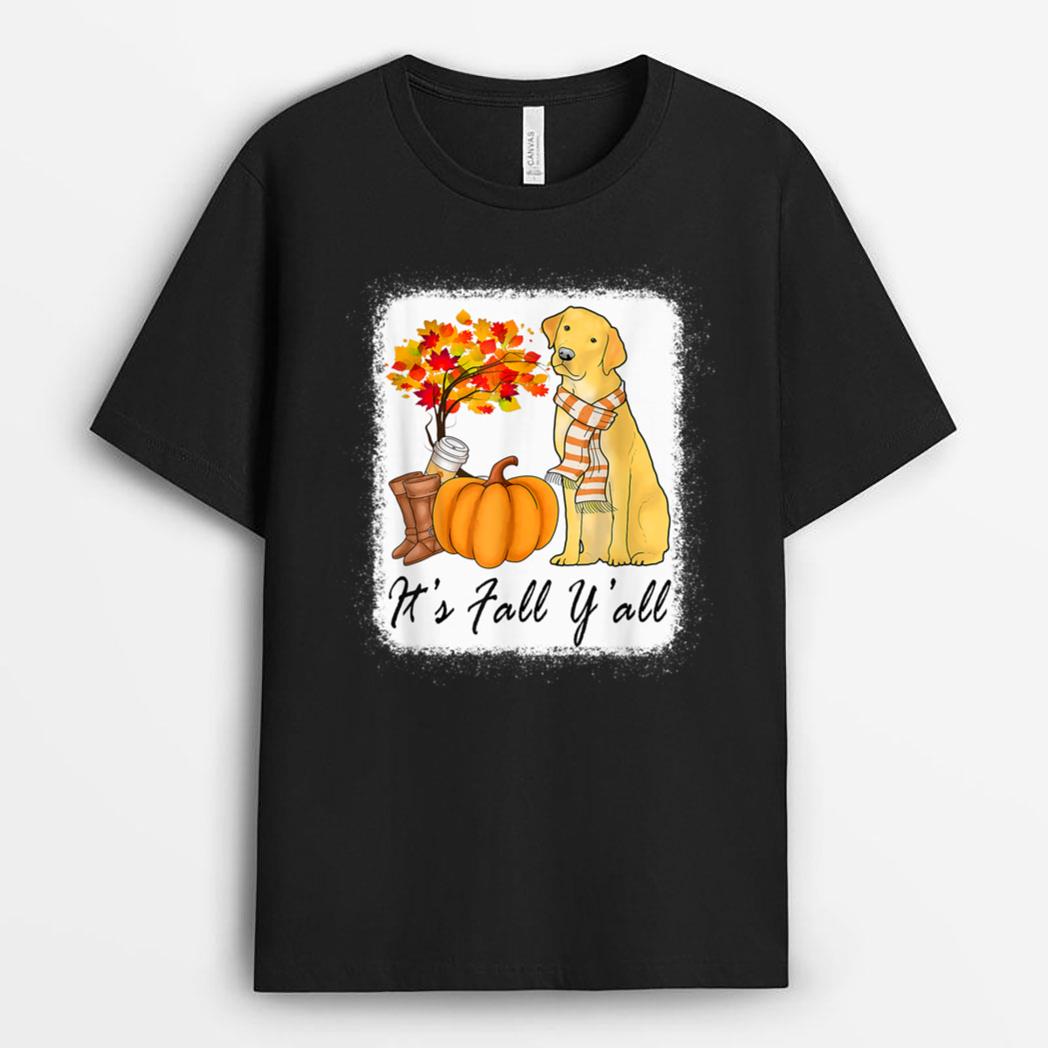 Its Fall Yall Fall Tees For Women Labrador Yellow Lab T-Shirt