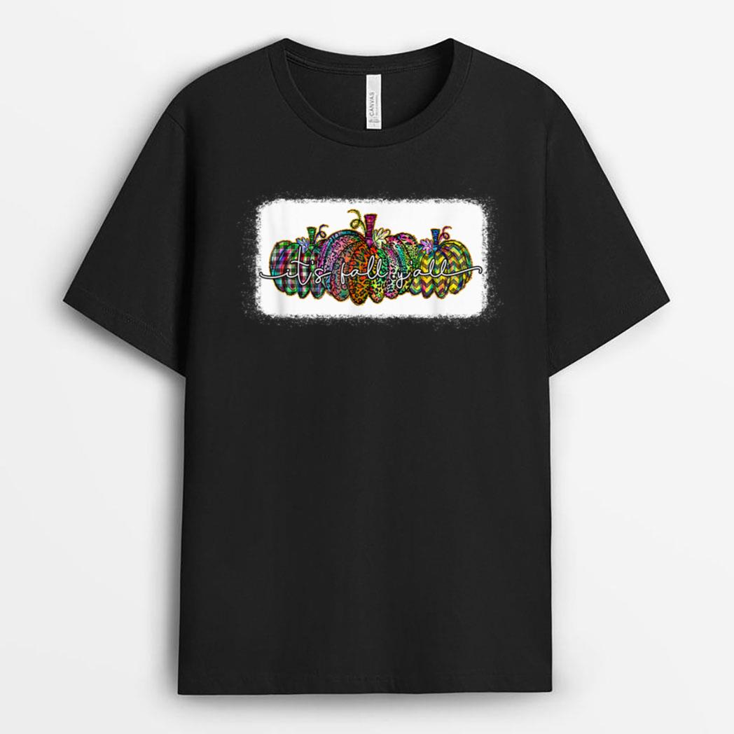 It's Fall Y'all Leopard Pumpkin Happy Thanksgiving T-Shirt
