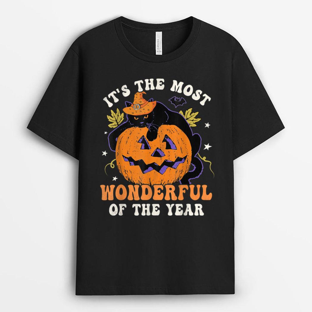 It's The Most Wonderful Time Of The Year Black Cat Halloween Ver 2 T-Shirt