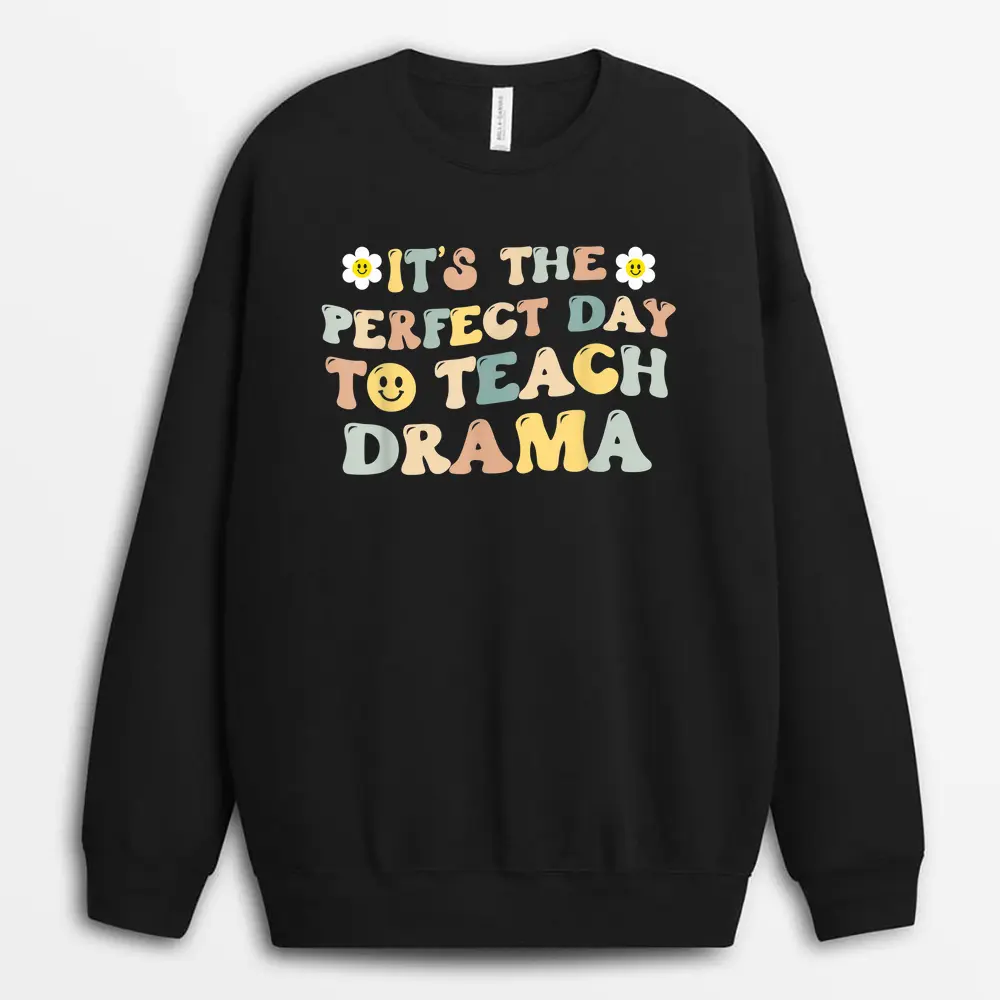 It's Beautiful Day For Learning Retro Teacher Students Sweatshirt - Black