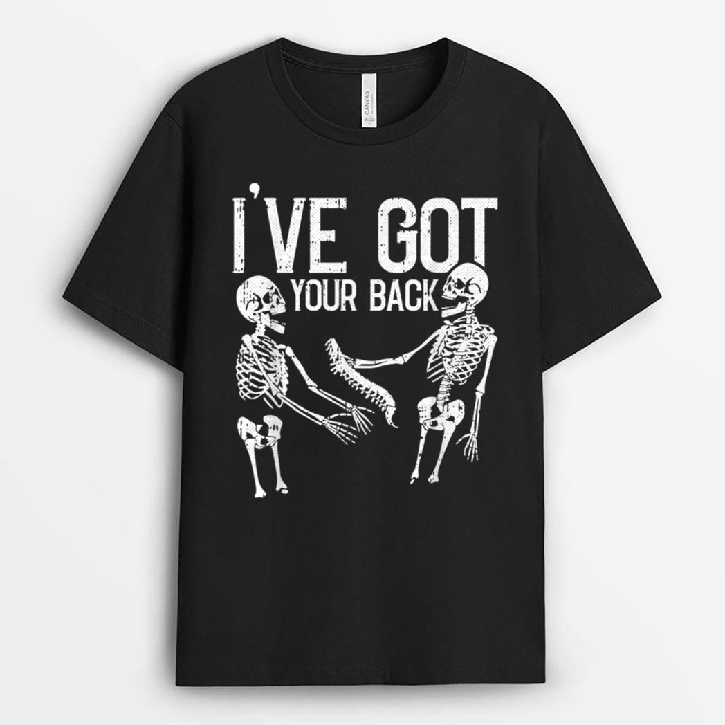 Ive Got Your Back Lazy Halloween Costume Funny Skeleton Beer T-Shirt