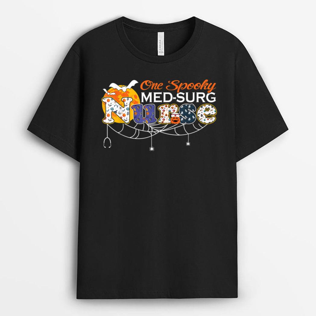 Jack O Lantern Pumpkin One Spooky Med-Surg Nurse Halloween T-Shirt