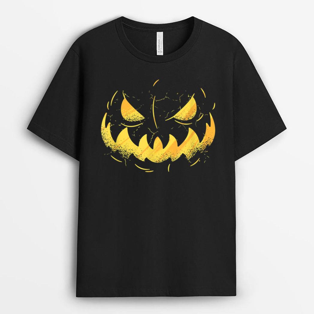 Jack O Lantern Scary Carved Pumpkin Face Halloween Costume Ver 1 T-Shirt
