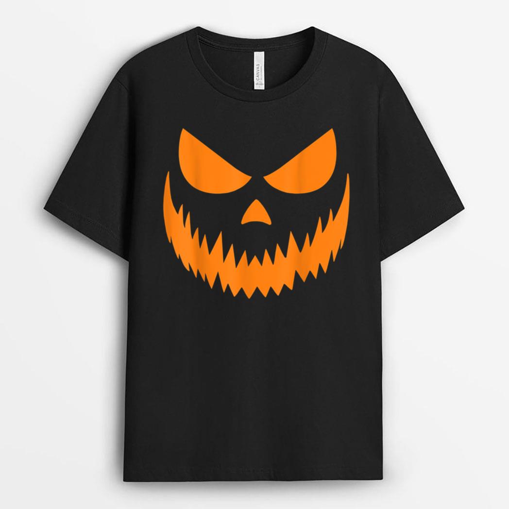 Jack O Lantern Scary Carved Pumpkin Face Halloween Costume Ver 2 T-Shirt