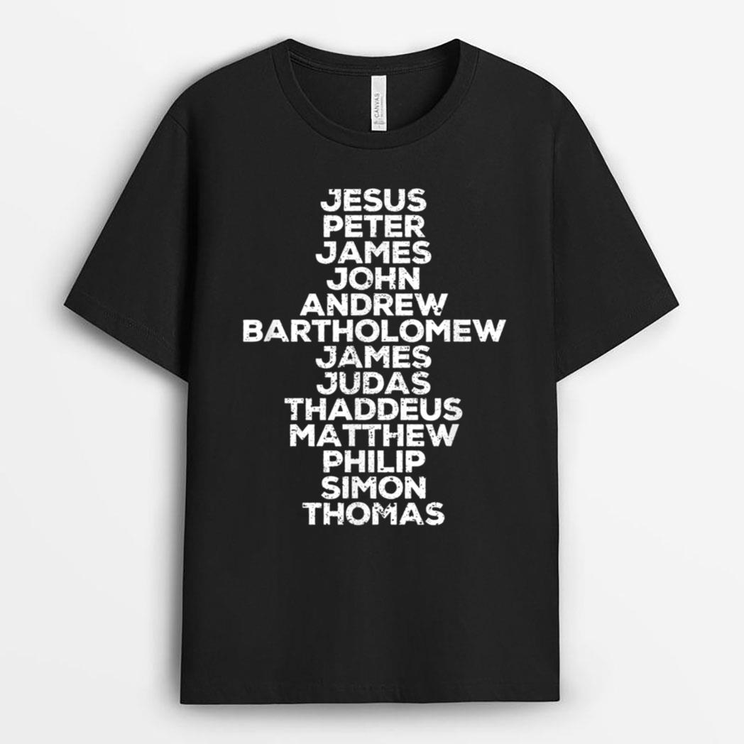 Jesus Christ 12 Apostles Disciples Funny Christmas Religous T-Shirt