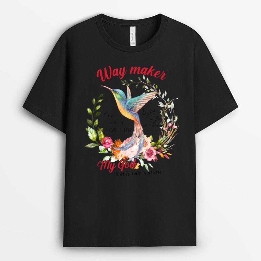 Jesus Flower Butterfly Hummingbird Faith Christian God T-Shirt