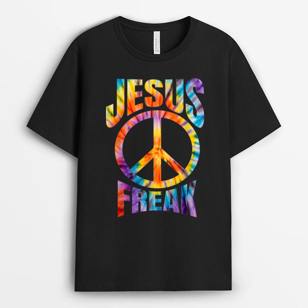 Jesus Freak - Christian Retro Tie Dye Lettering T-Shirt