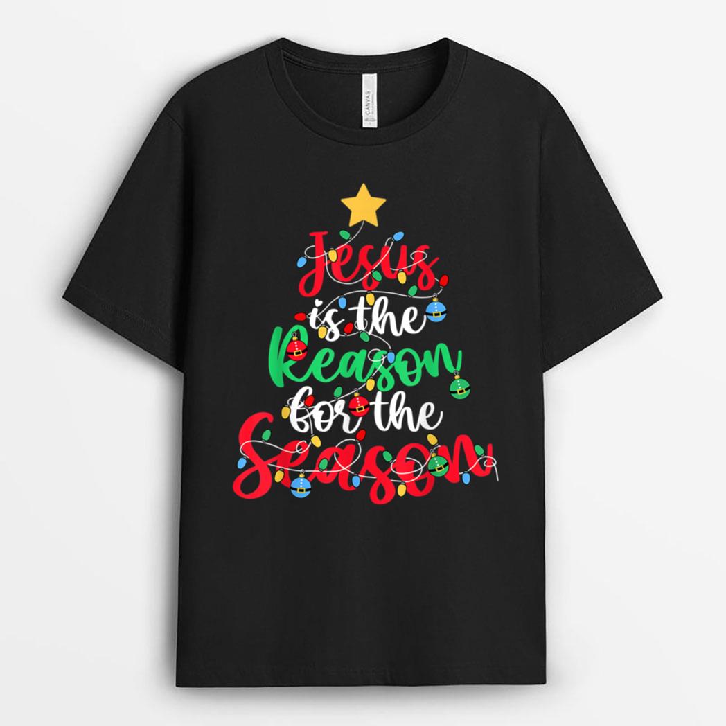 Jesus Is The Reason For The Season Christmas Tree Boy Girl T-Shirt