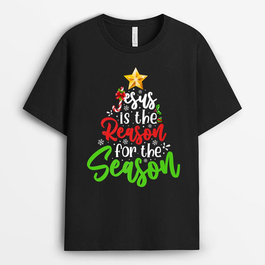 Jesus Is The Reason For The Season Tree Christian Christmas T-Shirt