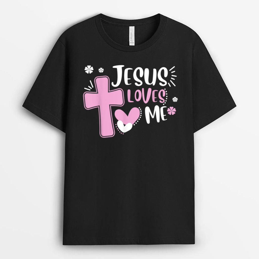 Jesus Loves Me Christian Cross Easter Day Family Outfit T-Shirt