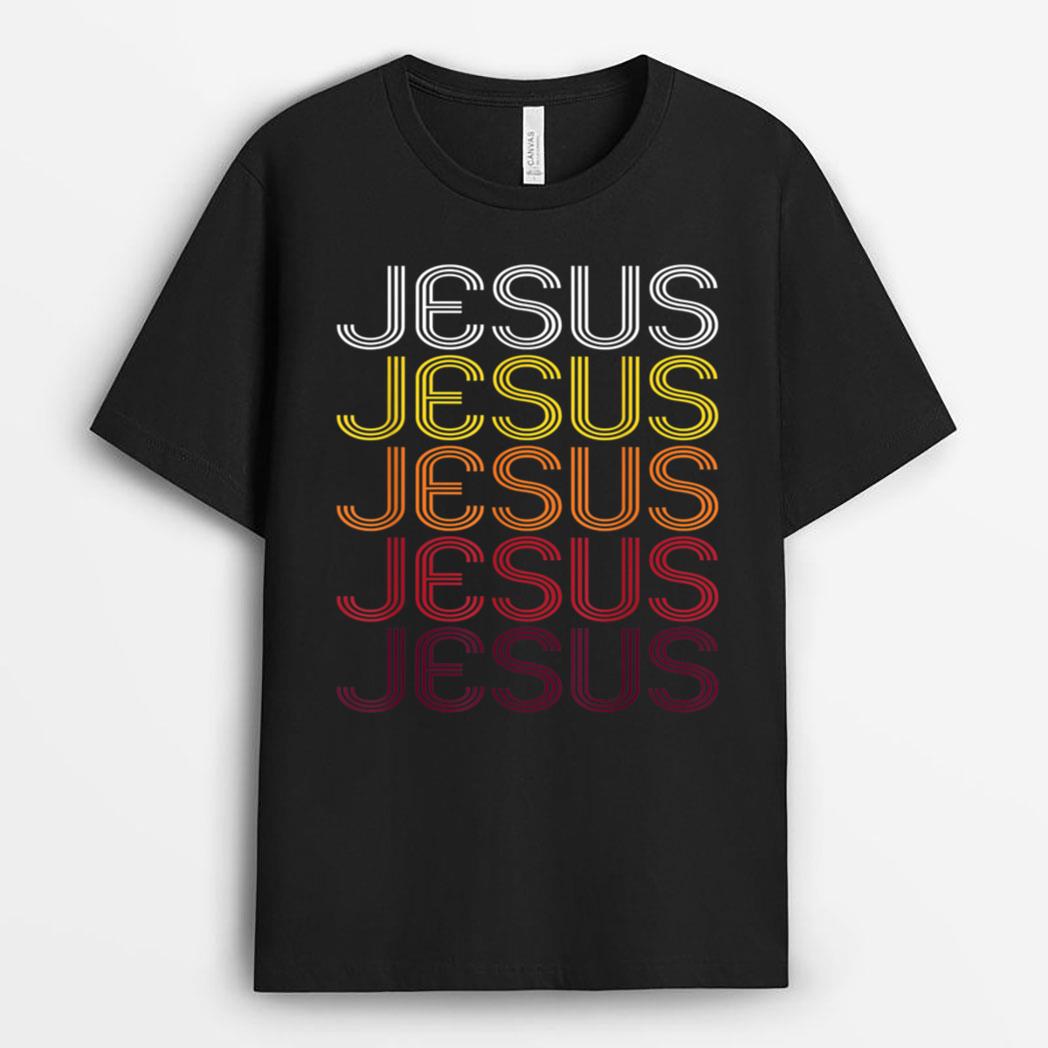 Jesus Retro Wordmark Pattern - Vintage Style T-Shirt