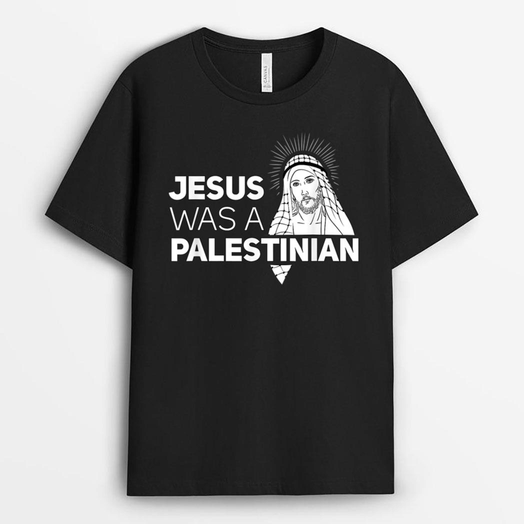 Jesus Was A Palestinian Jesus in Palestinian Keffiyeh Scarf T-Shirt