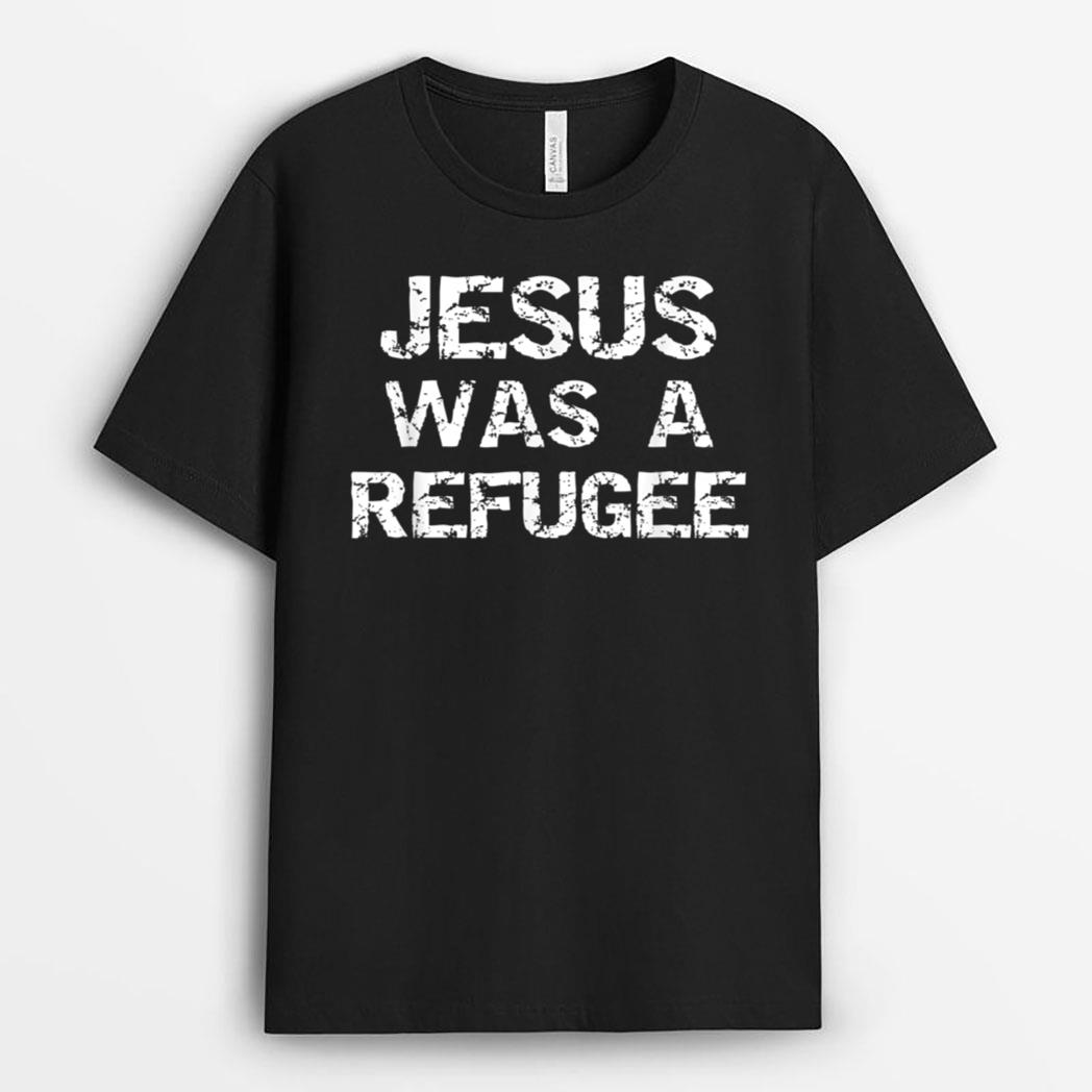 Jesus Was A Refugee Distressed  Retro Religious T-Shirt