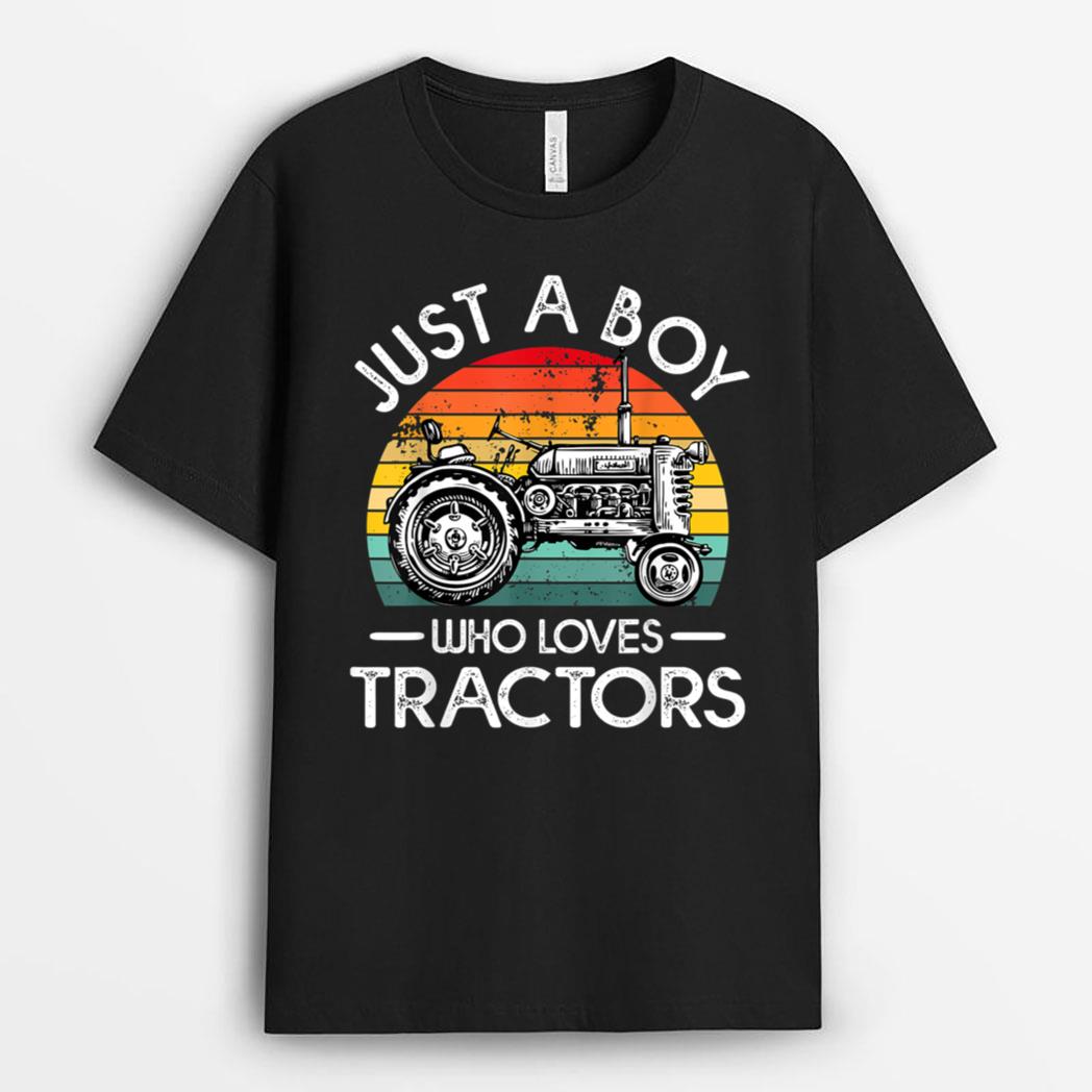 Just A Boy Who Loves Tractors Farmer T-Shirt