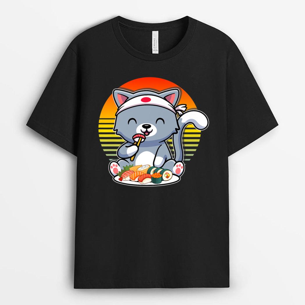 Kawaii Anime Cat  Japanese Ramen Noodles Gift T-Shirt