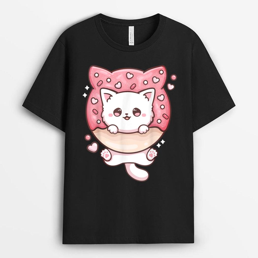 Kawaii Cat Ghosts Black Cat Halloween Cute Costume Spooky T-Shirt