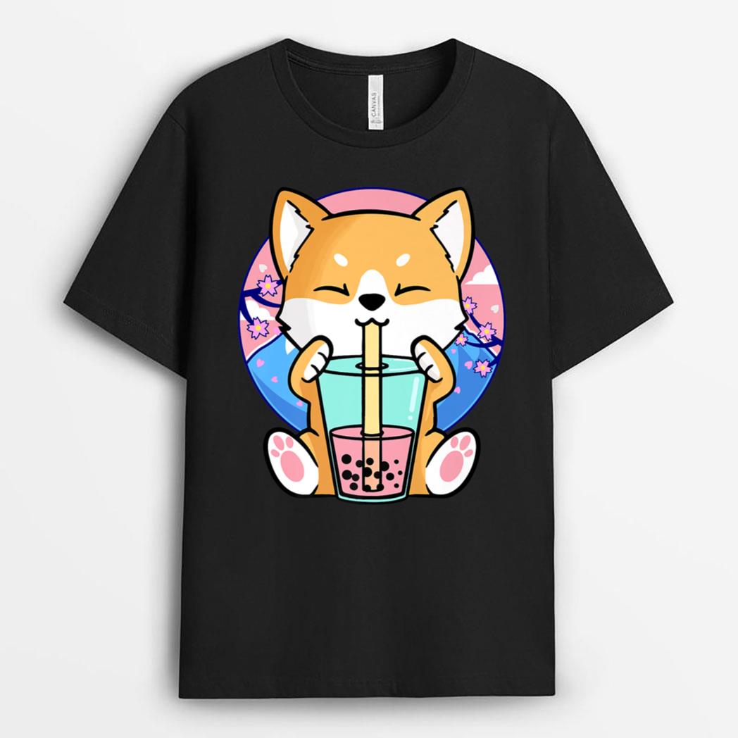 Kawaii Corgi Ramen Cute Japanese Dog Lover Manga Anime Gifts T-Shirt