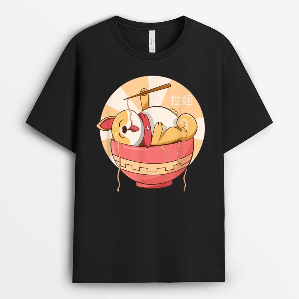 Kawaii Neko Cat Ramen Bowl Anime Japanese Noodles T-Shirt
