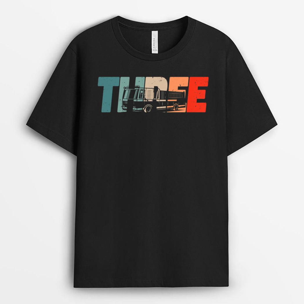 Kids 3 Year Old  3rd Birthday Boy Firefighter Fire Truck T-Shirt