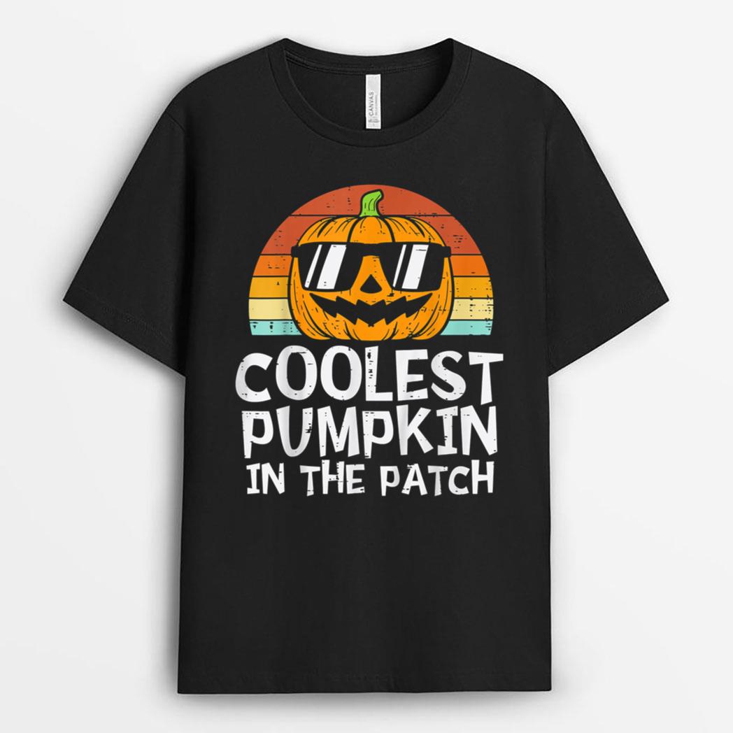 Kids Coolest Pumpkin In The Patch Toddler Boys Halloween Kid T-Shirt