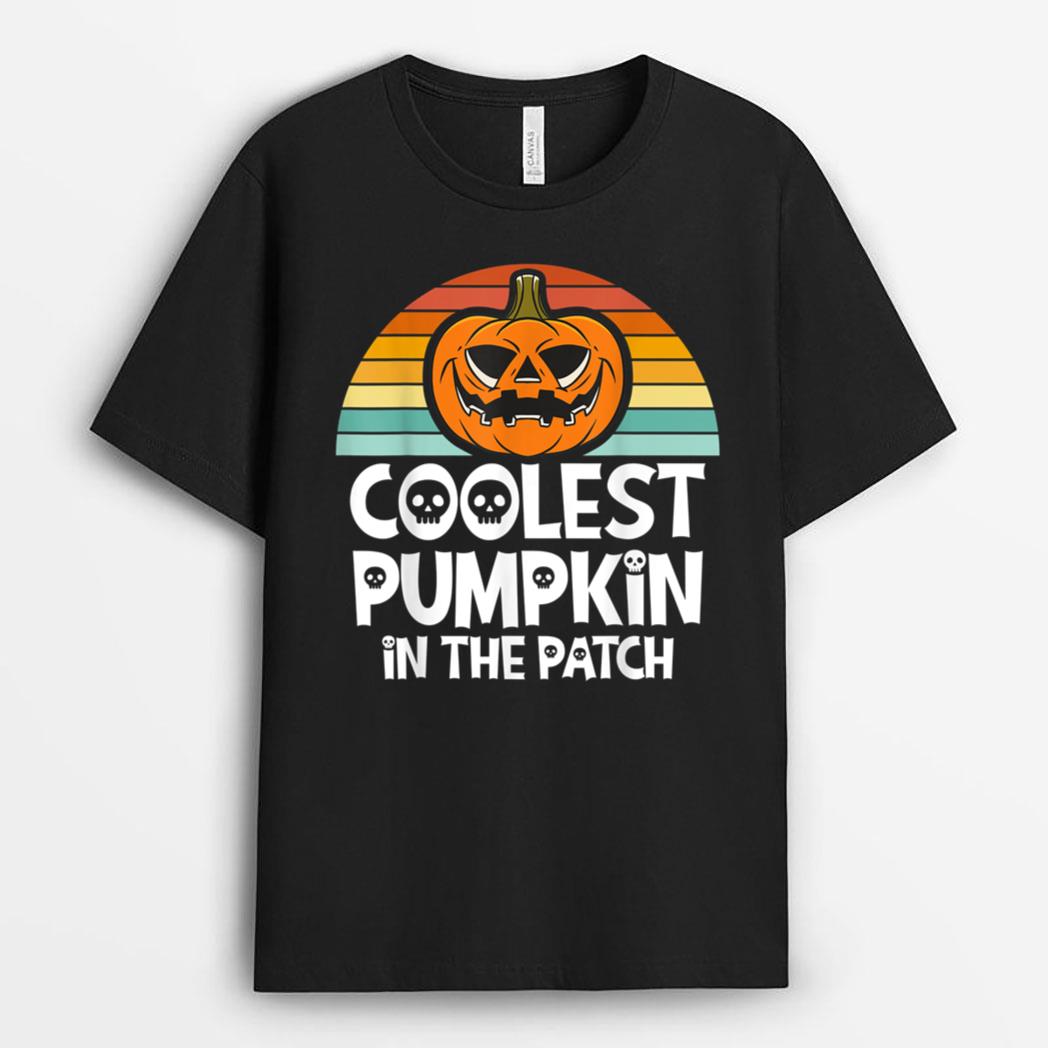 Kids Coolest Pumpkin In The Patch Toddler Boys Halloween T-Shirt