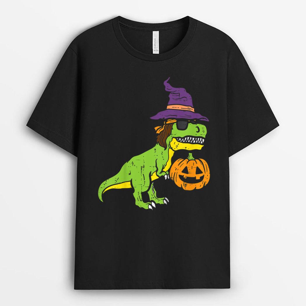 Kids Halloween Trex Pumpkin Dinosaur Costume Toddler Boys Kids T-Shirt