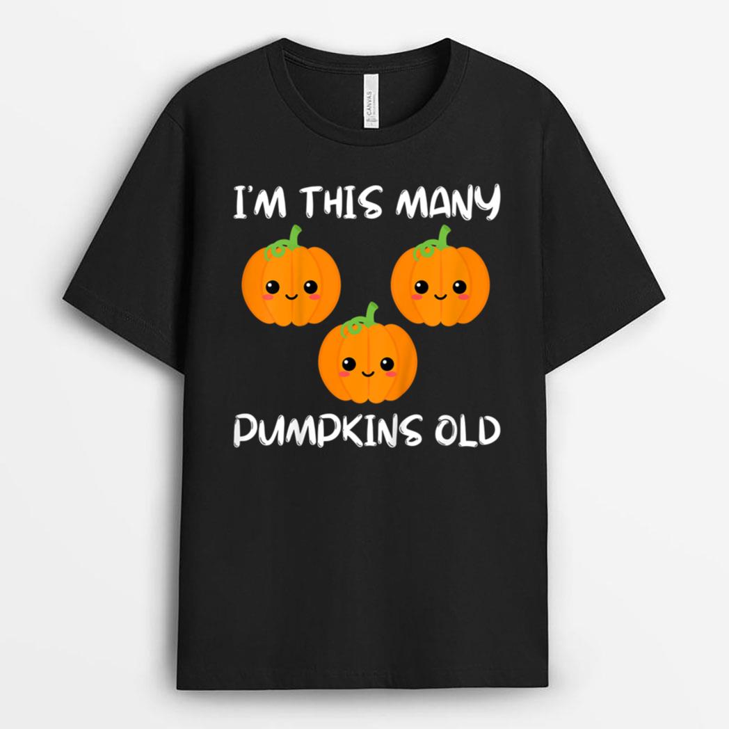 Kids I'm This Many Pumpkins Old - Pumpkin 3rd Bday 3 Years Old T-Shirt