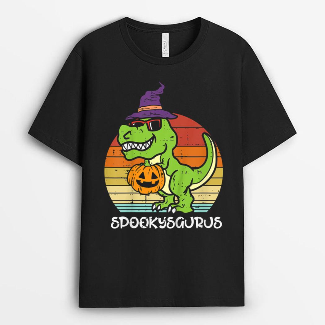 Kids Trex Spookysaurus Cute Halloween Dinosaur Toddler Boys Kids T-Shirt