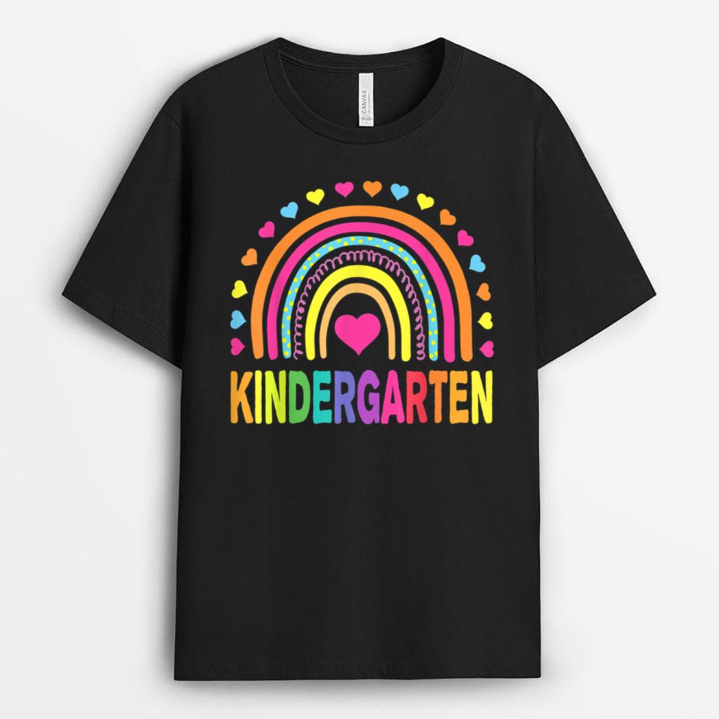 Kindergarten Rainbow Girls Boys Teacher Team Kinder Squad T-Shirt