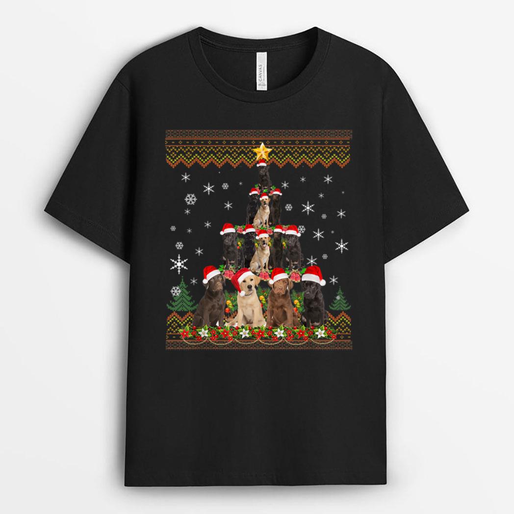 Labrador Dog Christmas Lights  Christmas T-Shirt