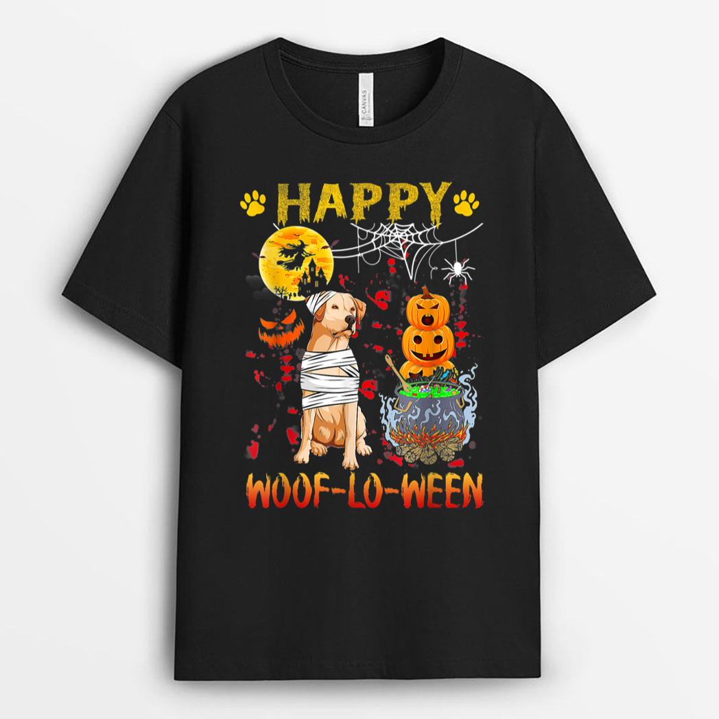 Labrador Lover Happy Woof-lo-ween Halloween Pumpkin T-Shirt