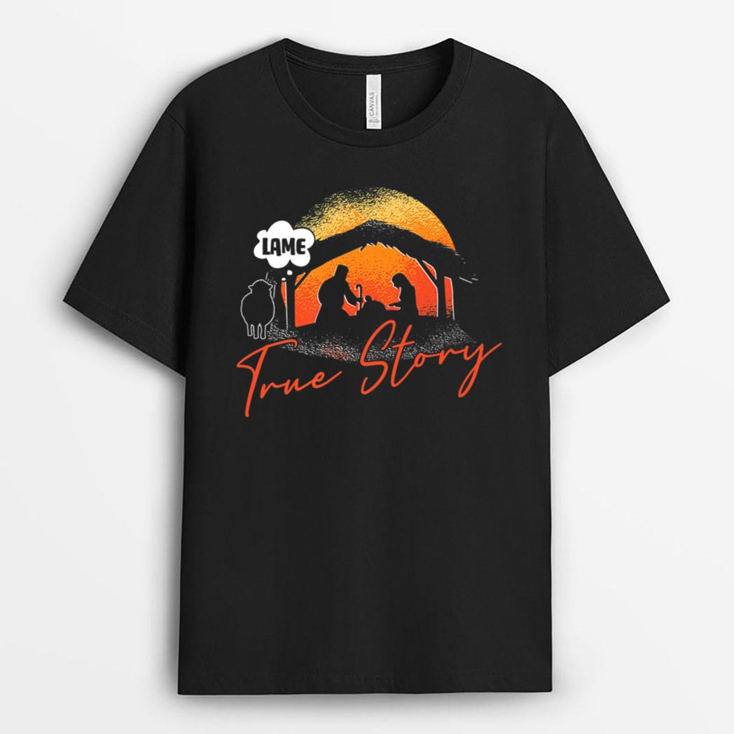 Lame Story Christmas Nativity Scene Catholic Jesus Manger T-Shirt