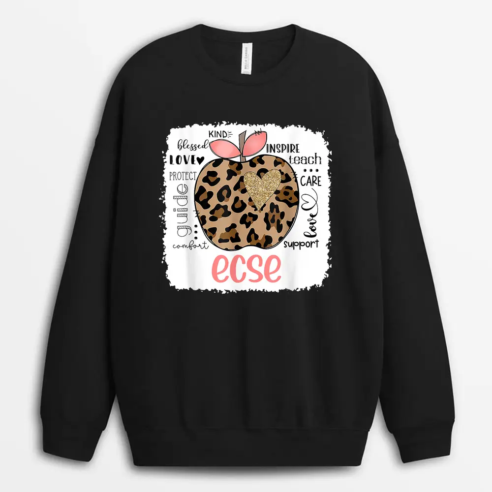 Leopard Rainbow Kindergarten Teacher First Day Of School Sweatshirt - Black