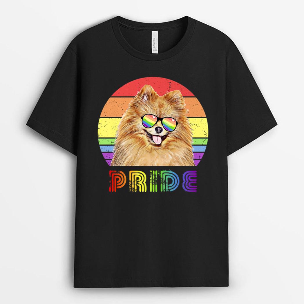 LGBTQ Pomeranian Dog Rainbow Gay Pride T-Shirt