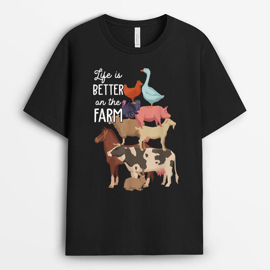 Life is better on the Farm Cute Animals Country Farmer T-Shirt