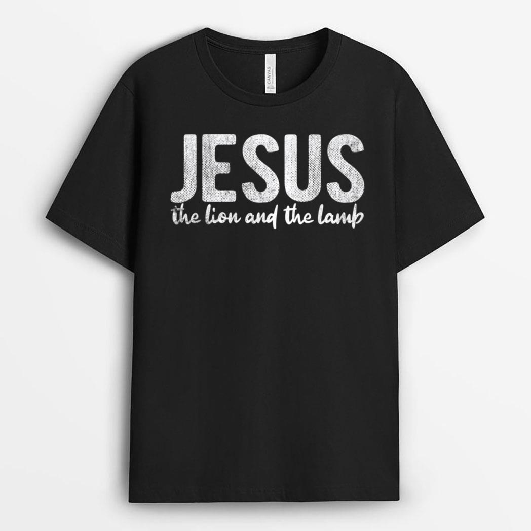 Lion And The Lamb Christian Religious Jesus T-Shirt