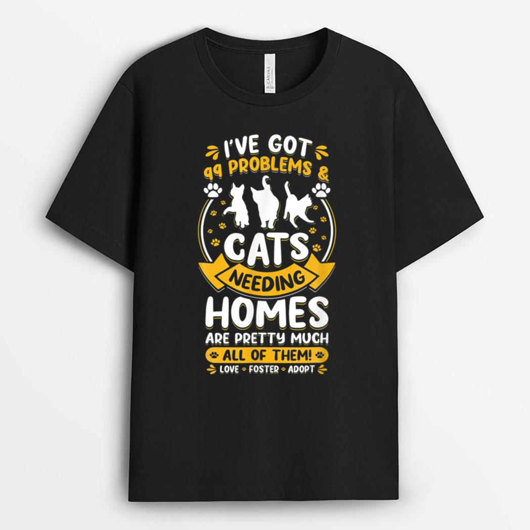 Love Foster Adopt Cat Adoption Quotes Animal Rescue Cat T-Shirt