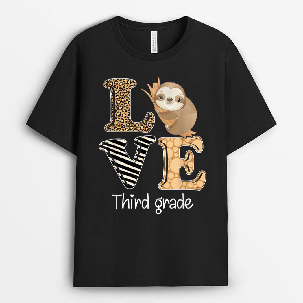 Love Third Grade Sloth 3rd Grade Teacher Back To School T-Shirt