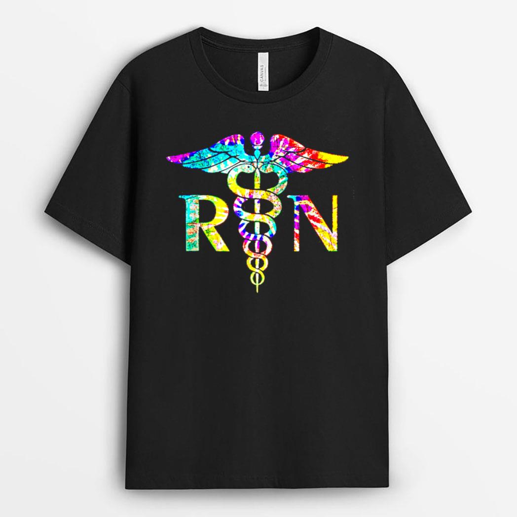 Lovely RN Registered Nurse Tie Dye Nurse Ts for Women T-Shirt