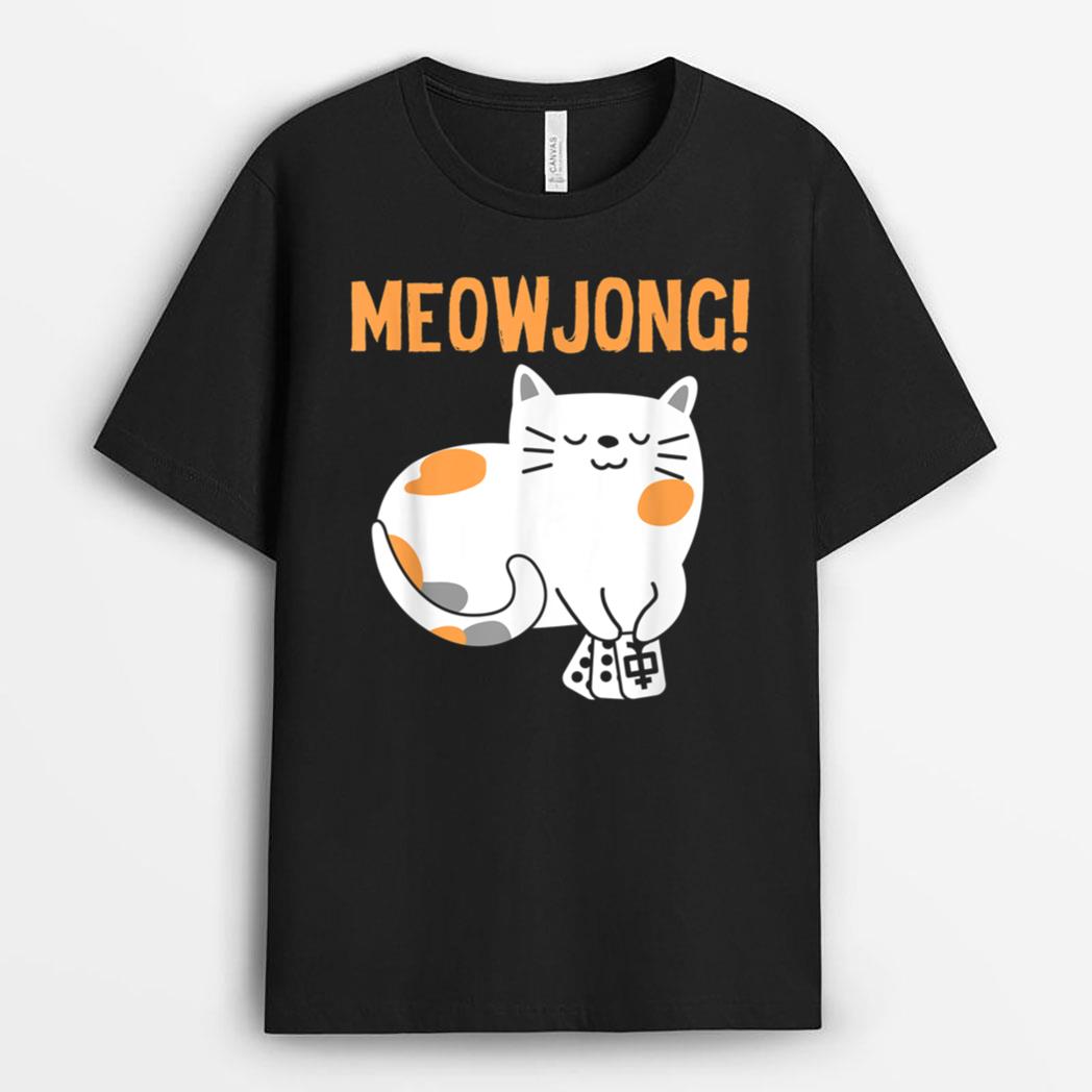Mahjong Cat Player Board Game Mah-Jongg China Solitaire T-Shirt