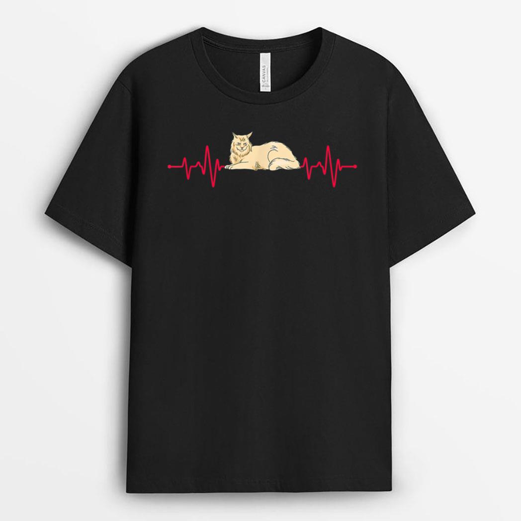 Maine Coon Cat Heartbeat T-Shirt