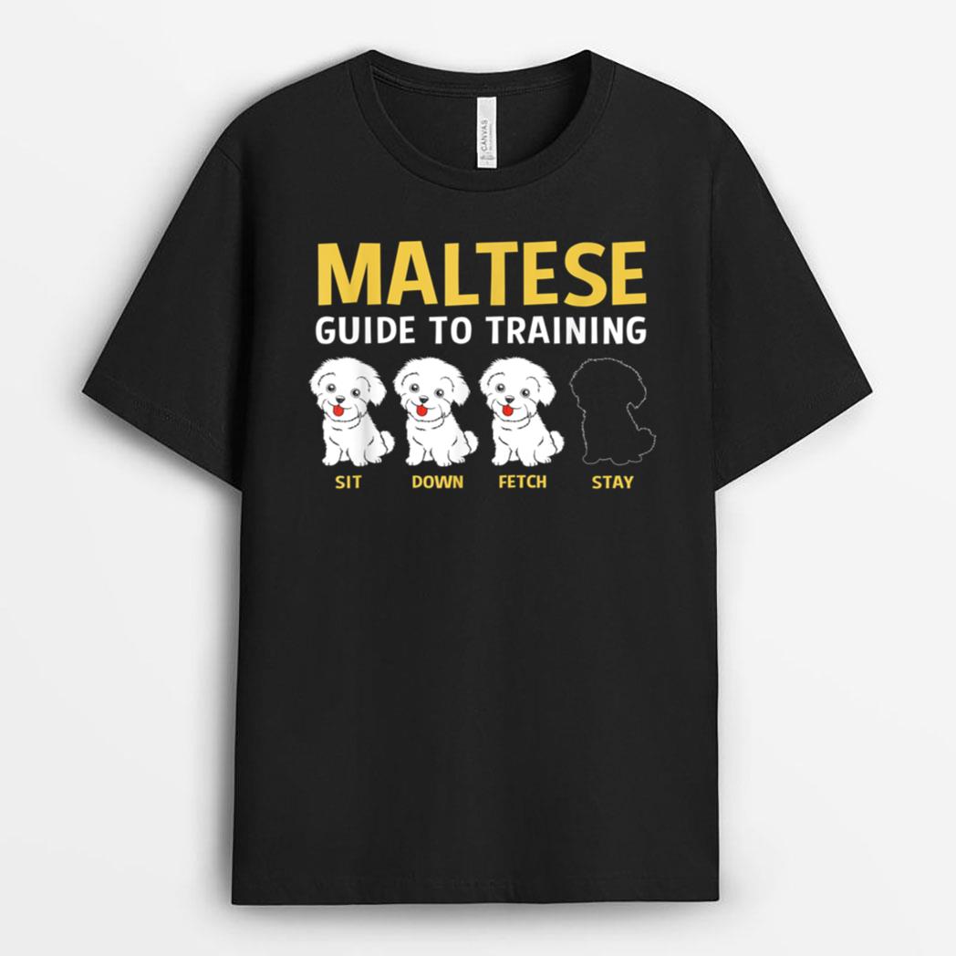 Maltese Guide To Training Funny Dog Trainer T-Shirt