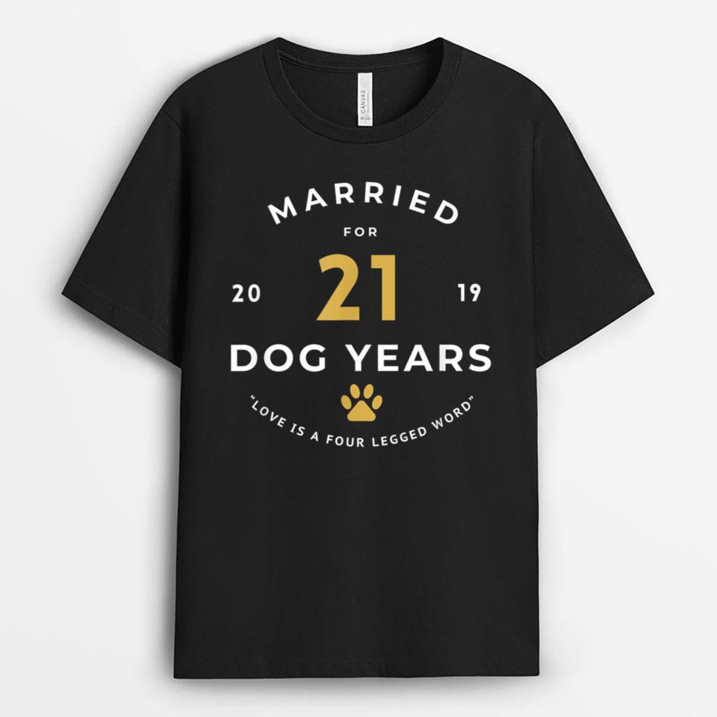 Married for 21 Dog Years 3rd Marriage Anniversary T-Shirt